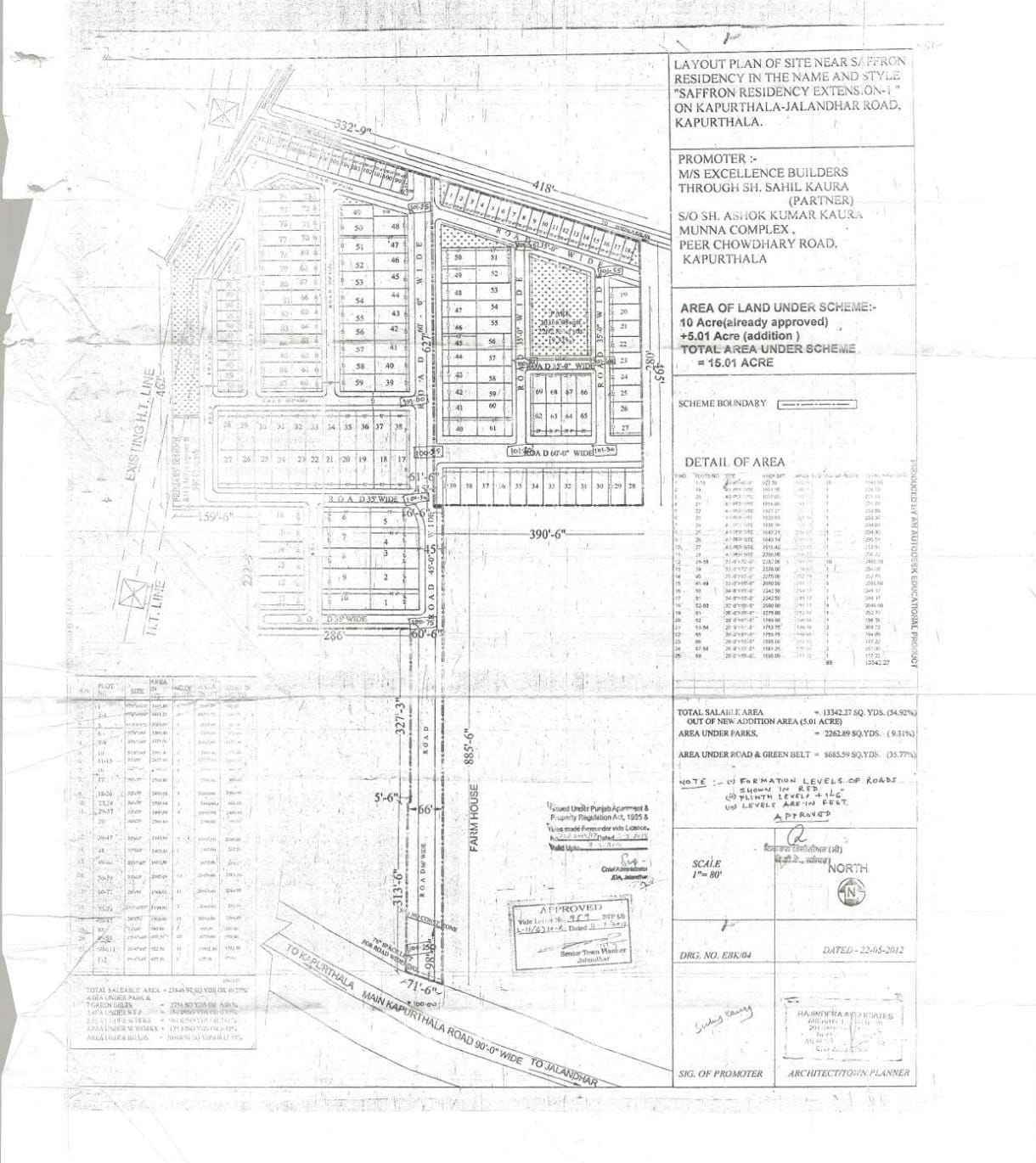 Saffron Residency Kapurthala Layout Plan